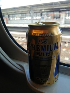 新幹線でビール